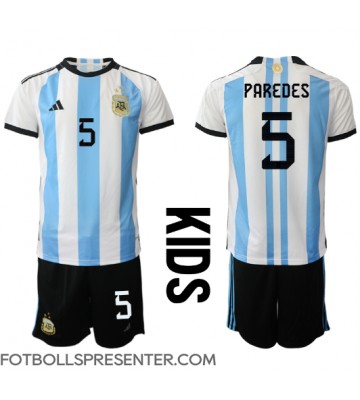 Argentina Leandro Paredes #5 Hemmatröja Barn VM 2022 Kortärmad (+ korta byxor)